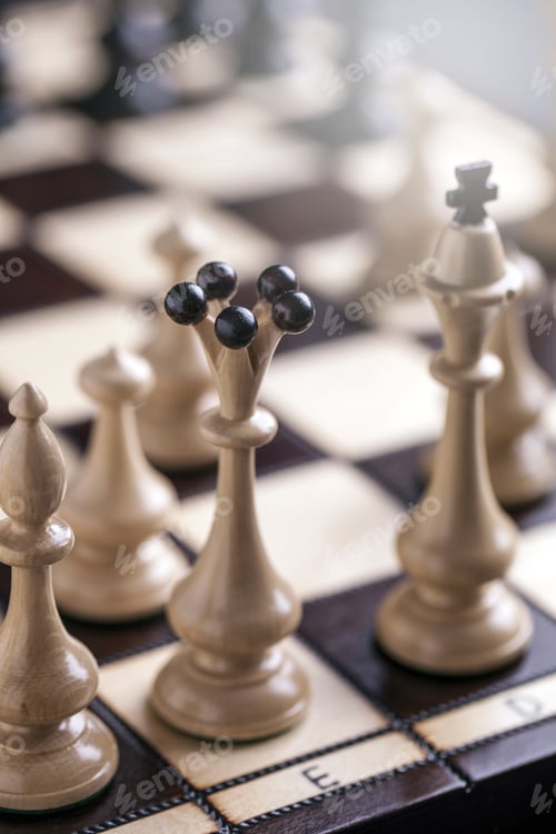 Preview: Chess Pieces On A Chessboard. Studio Shot