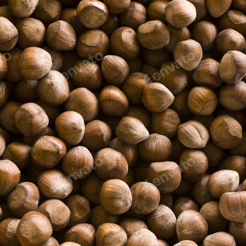 Preview: Background Of Ripe Brown Hazelnuts. Shallow Dof