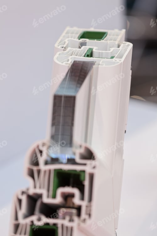 Preview: Cross-Section Aluminum Window Frames, Note Shallow Depth Of Field