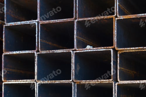 Preview: Metal Base Universal Background. Store Product Warehouse. Steel Tubes