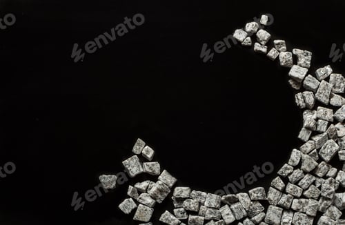 Preview: Beautiful Crushed Granite Gray On A Black Background