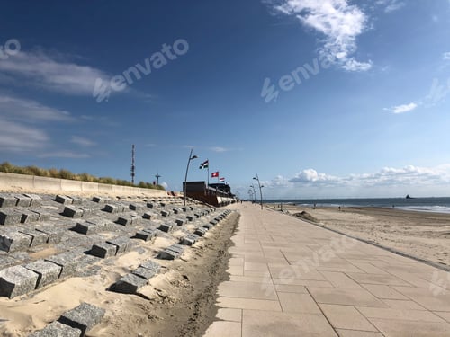 Preview: Boulevard And The Beach On Borkum Island In Germany