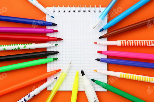 Preview: A Notepad In A Box With Space To Place An Inscription Or Text. Around The Notebook Are