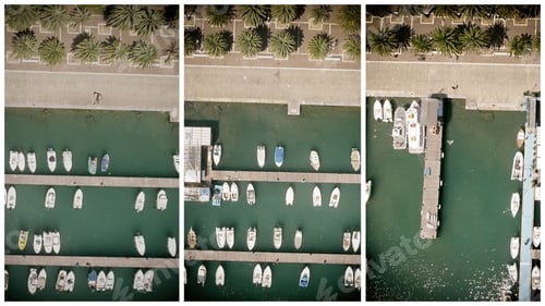 Preview: Aerial Overhead View Of Boat Marina.