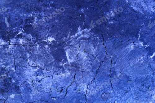 Preview: Texture Cracked Stucco On The Wall In Deep Blue, A Modern Trend In Advertising And Design. Graphic