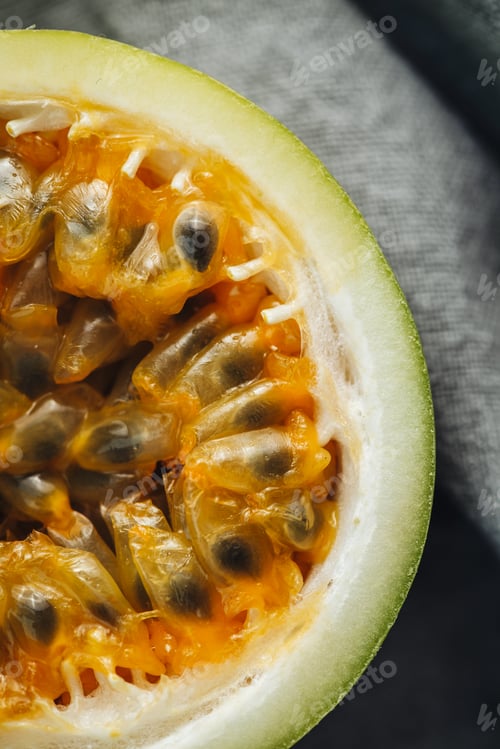 Preview: Fresh And Juicy Raw Maracuja Fruit On A Table