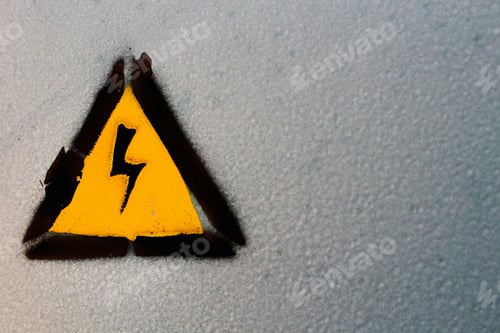 Preview: Sign Caution High Voltage Background