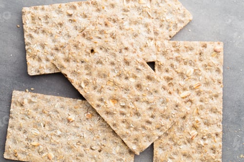 Preview: Stack Of Wholegrain Crispy Bread With Sunflower, Chia And Sesames Seeds