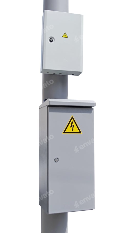 Preview: Outdoor Cabinet For Electrical Equipment On White Background