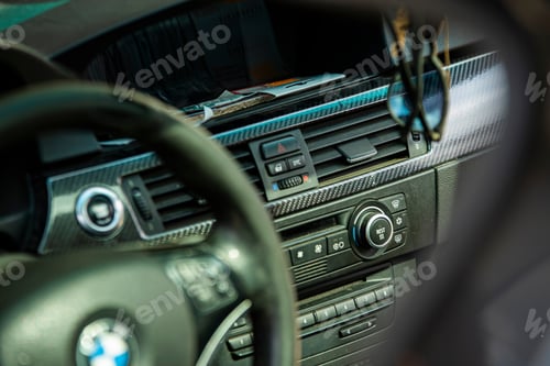 Preview: Car Interior Dashboard Detail In A Close Up Shot