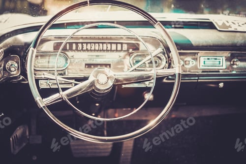 Preview: Interior Of A Classic American Car