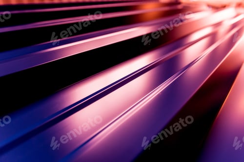 Preview: Violet Metallic Roof Tiles Background With Light Pattern.