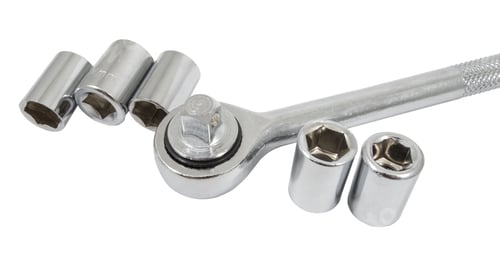 Preview: Set Of Chromeplated Wrenches, On White Background