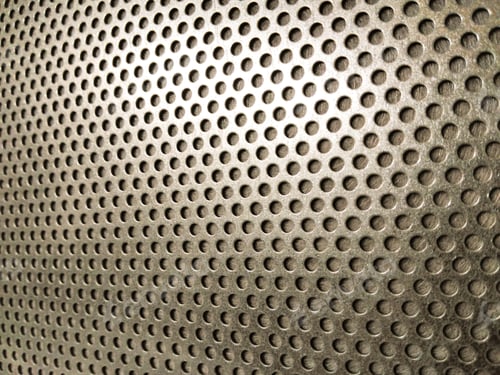 Preview: Perforated Steel Sheet, Perforated Iron Plate On Machine Background.