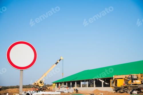 Preview: Prohibiting Road Signs. Road Signs Against A Blue Sky.