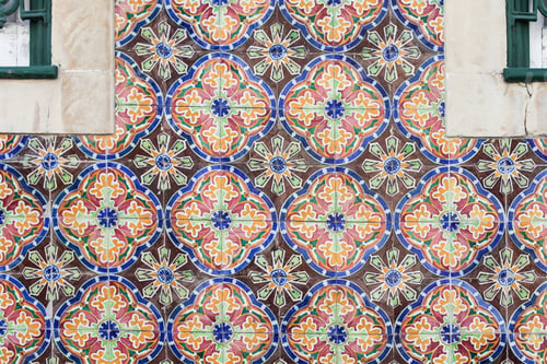 Preview: Traditional Portuguese Title - Azulejo, Local Pattern On The Walls Of Portuguese Houses