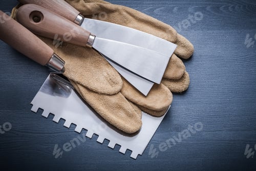 Preview: Putty Spattle Paint Scrapers Pair Gloves.