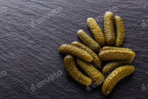 Preview: Pickled Vegetables On A Dark Stone Background