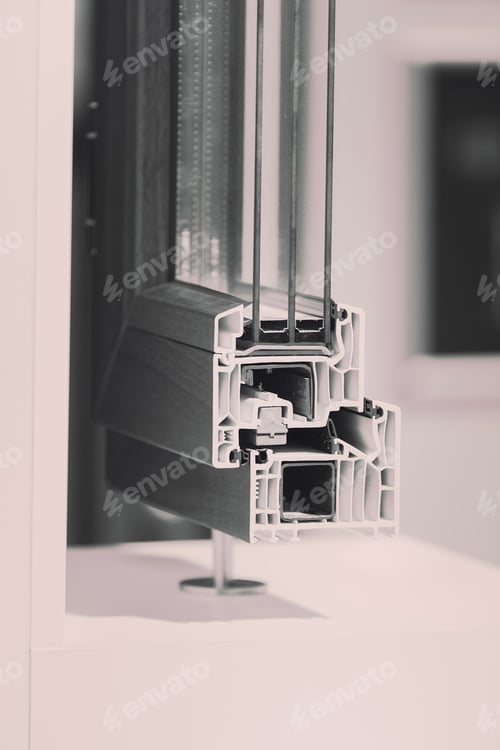 Preview: Cross-Section Aluminum Window Frames, Note Shallow Depth Of Field