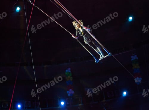 Preview: Performance Of Air Acrobats In The Circus