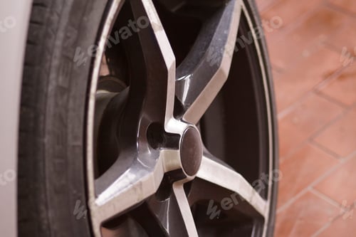 Preview: Detail Of The Alloy Wheel Of A Car Wheel