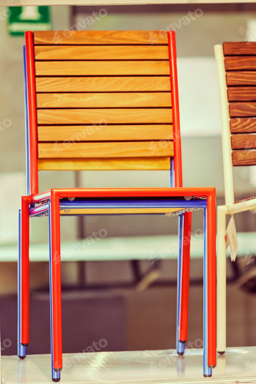 Preview: Type Of Kitchen Chairs In The Exhibition Hall, Note Shallow Depth Of Field
