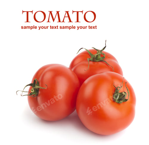 Three Red Tomatoes on a White Background