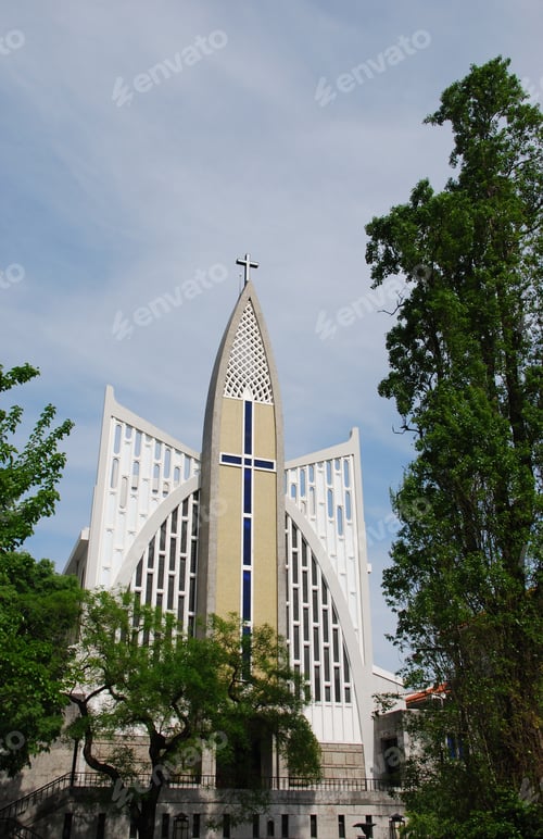Preview: Beautiful Nossa Senhora Auxiliadora Church In Prazeres, Lisbon (Portugal)