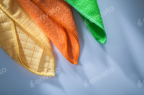 Preview: Set Of New Household Dishrags On White Background.