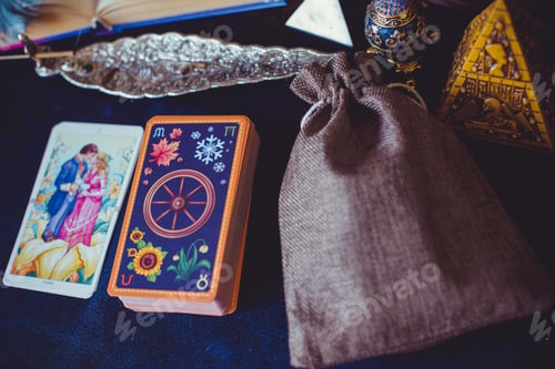 Preview: Europe, Ukraine. Kiev July 17: Illustrative Editorial. View Of Tarot Card On The Table, Fortune