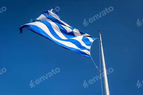 Preview: Greek Flag On Top Of The Acropolis In Athens