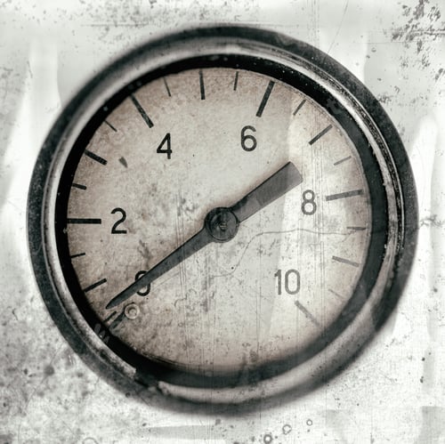 Preview: The Old Vintage Measuring Device With A Scale From 0 To 10, And The Arrow Is Stuck At Zero