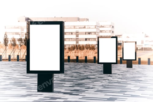 Preview: A Billboard Against The Backdrop Of A Modern Building.