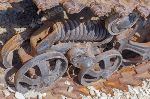 Preview: Old Caterpillar Track Of A Tractor Vehicle