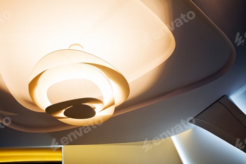 Preview: Unusual Ceiling Lights In The Interior, Note Shallow Depth Of Field