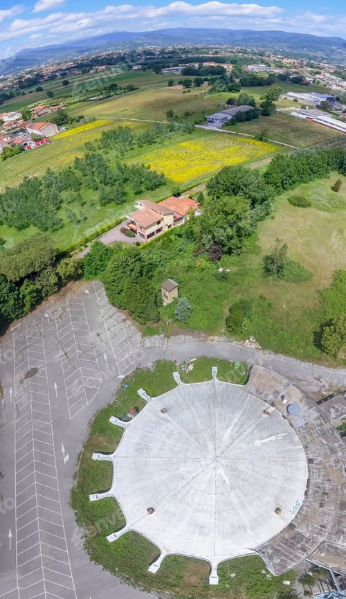 Preview: Aerial View Of Circular Sport Game Stadium.