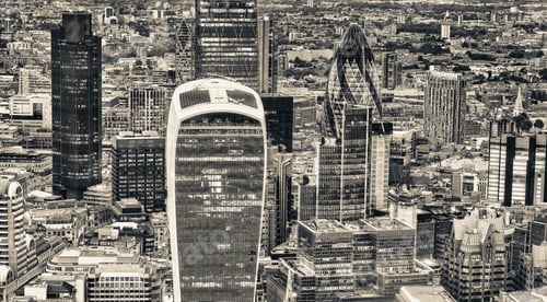 Preview: Aerial View Of City Of London Skyline.