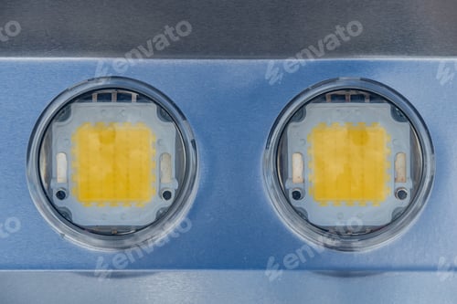 Preview: Picture Of Metal Panel With Huge Light Emitting Diodes
