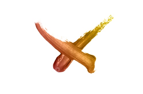 Preview: Bright Liquid Lipstick Smear In The Form Of A Check Mark Isolated On A White Background. Cosmetic
