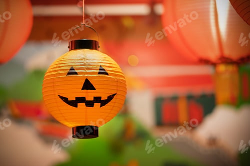 Preview: Picture Of Scary Orange Halloween Pumpkin With Angry Face.