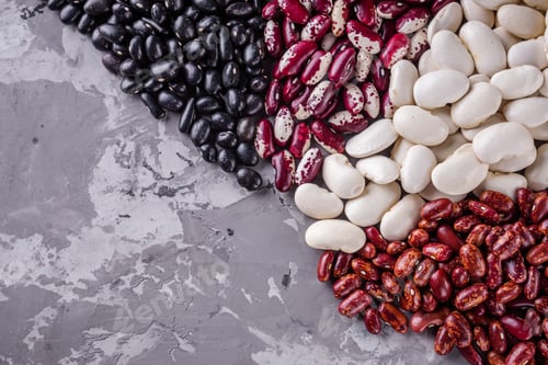 Preview: Fresh Organic Natural Beans On Stone Background