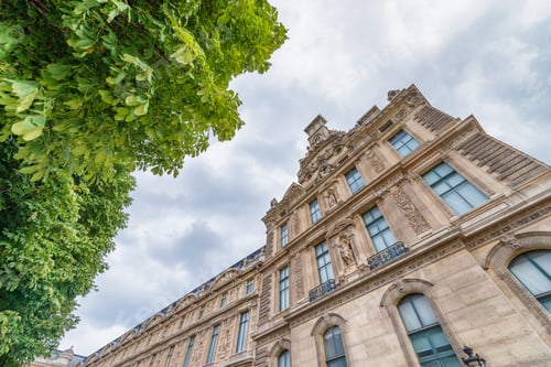 Preview: Paris Ancient Building Surrounded By Trees, France.
