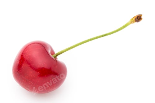 Preview: Cherry, Fresh On A White Background.