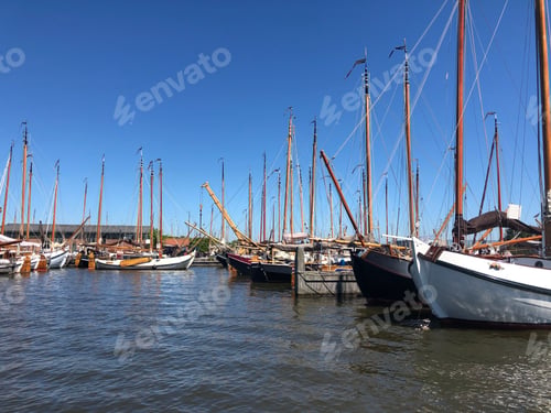 Preview: Wooden Sailboats In Heeg, Friesland The Netherlands
