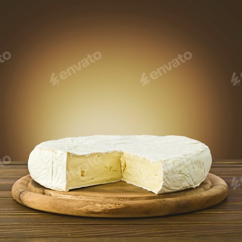 Preview: Camembert Cheese Slice Macro Shot. Shallow Dof