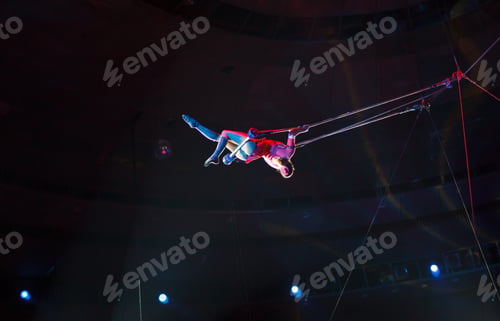 Preview: Performance Of Air Acrobats In The Circus.