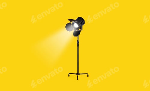 Preview: Studio Lamp Over Yellow Background