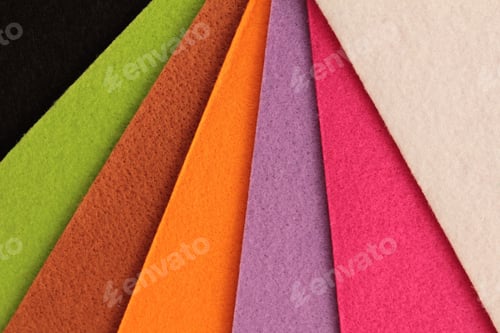 Preview: Colorful Set Felt Texture For Background.