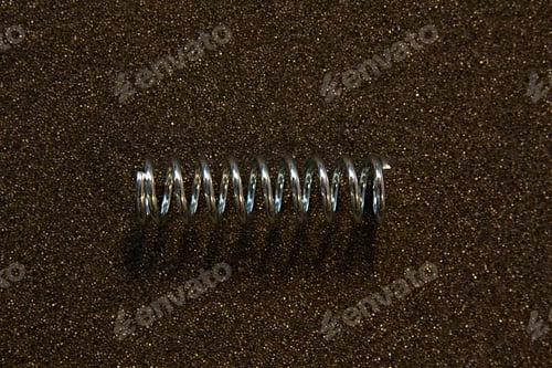 Preview: Spring Steel Texture On Dark Background.