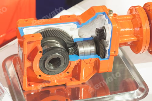 Preview: Details Of Gear Machines, Note Shallow Depth Of Field